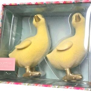 NIB Spring Gathering Set Of 2 Yellow Ducks
